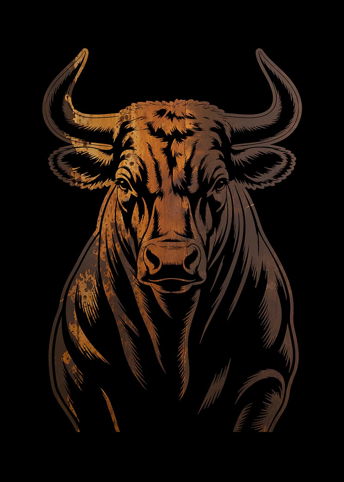 Powerful Bull Illustration