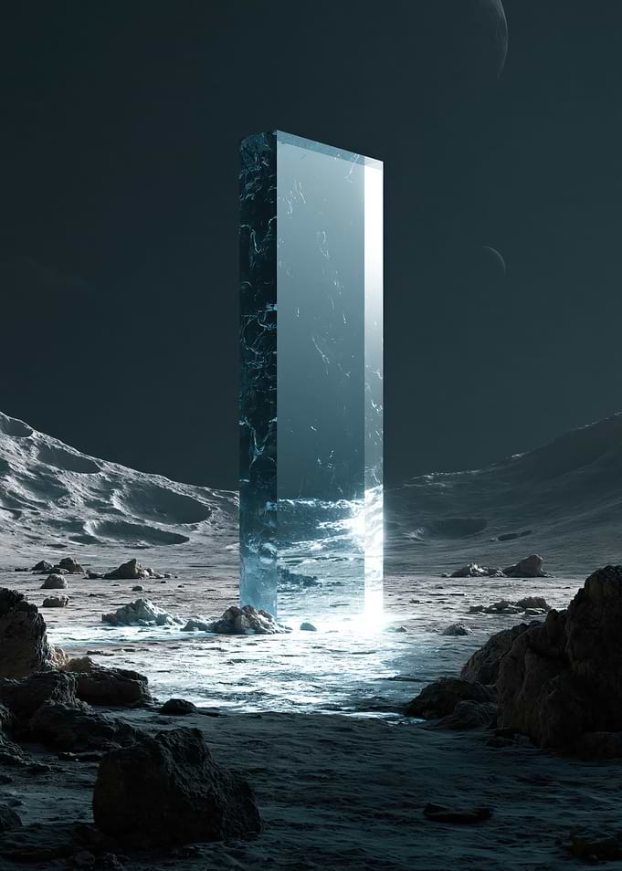 Monolith on a Lunar Landscape