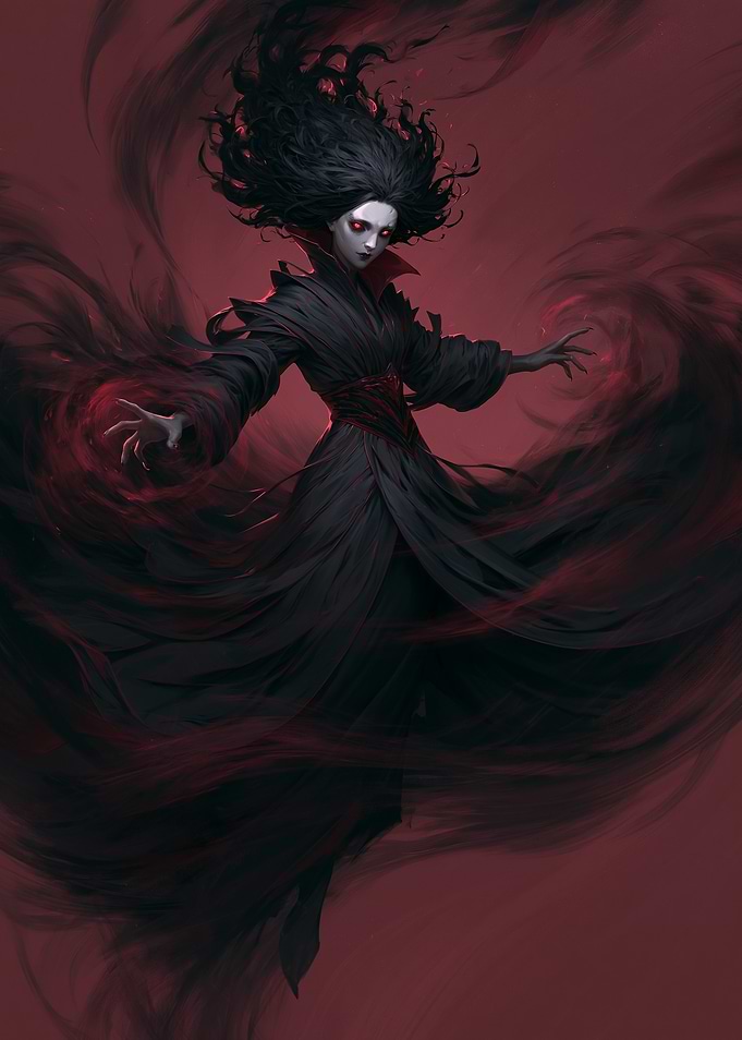 Dark Sorceress with Red Eyes