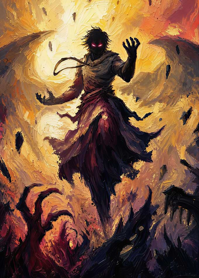 Dark Figure with Glowing Eyes