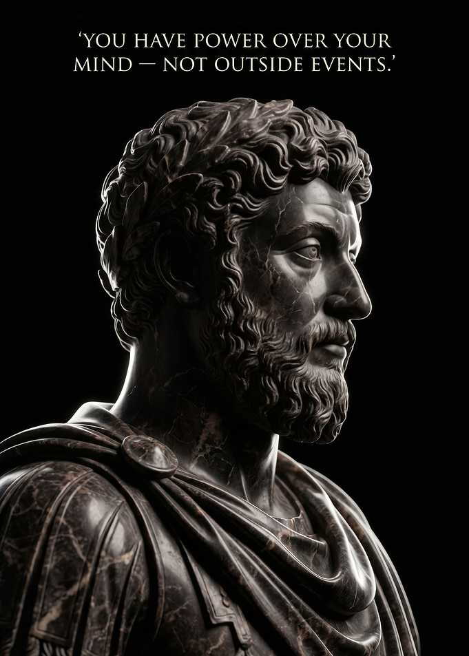 Marcus Aurelius Bust with Quote