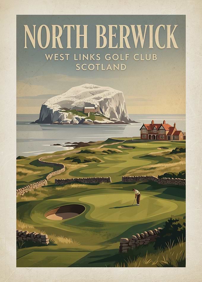 North Berwick Golf Club Vintage Poster
