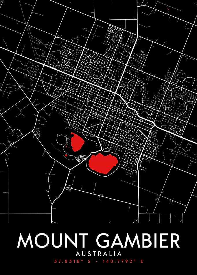 Mount Gambier Dark Map