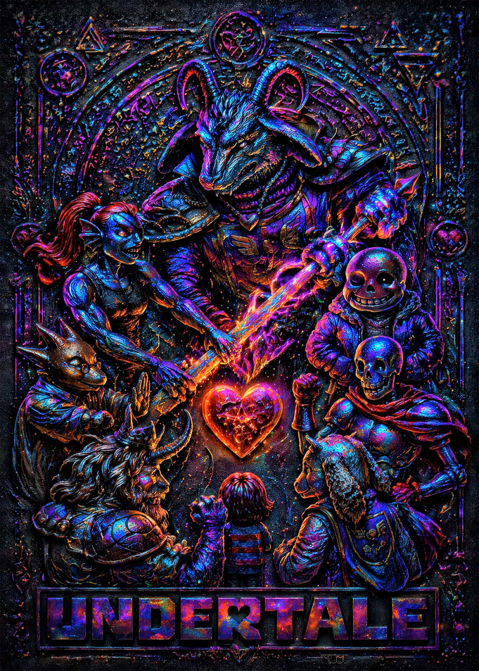 Undertale Characters and Heart