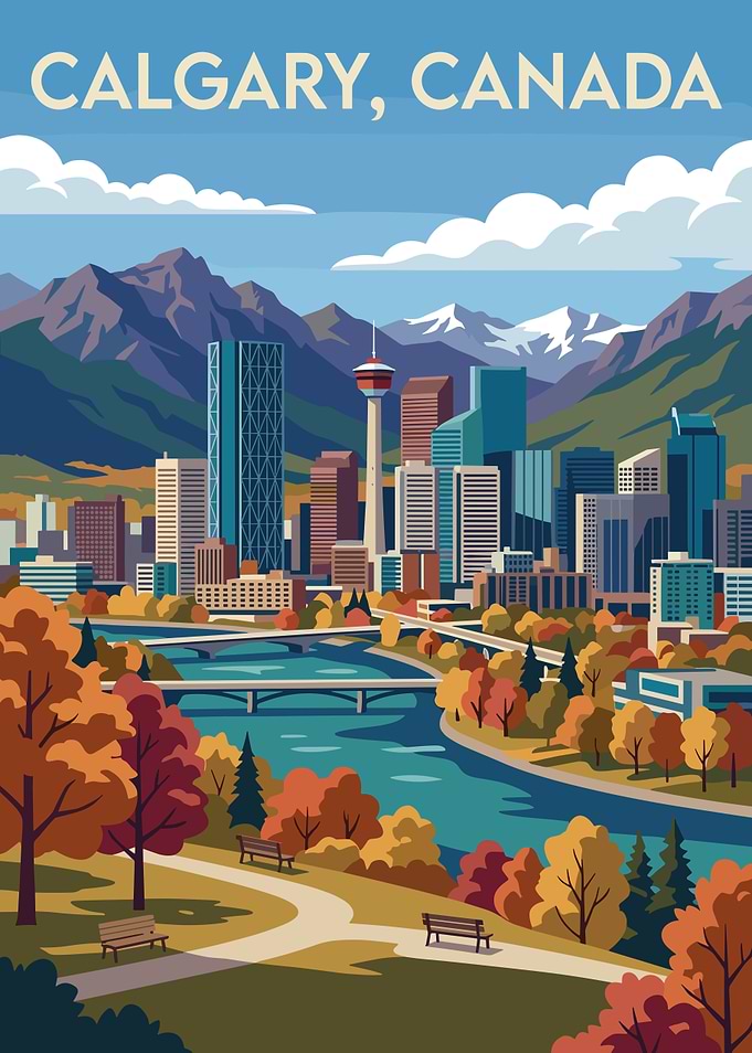 Calgary, Canada Skyline in Autumn