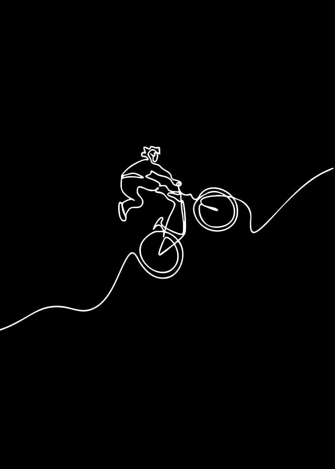 Mountain biker in mid-air