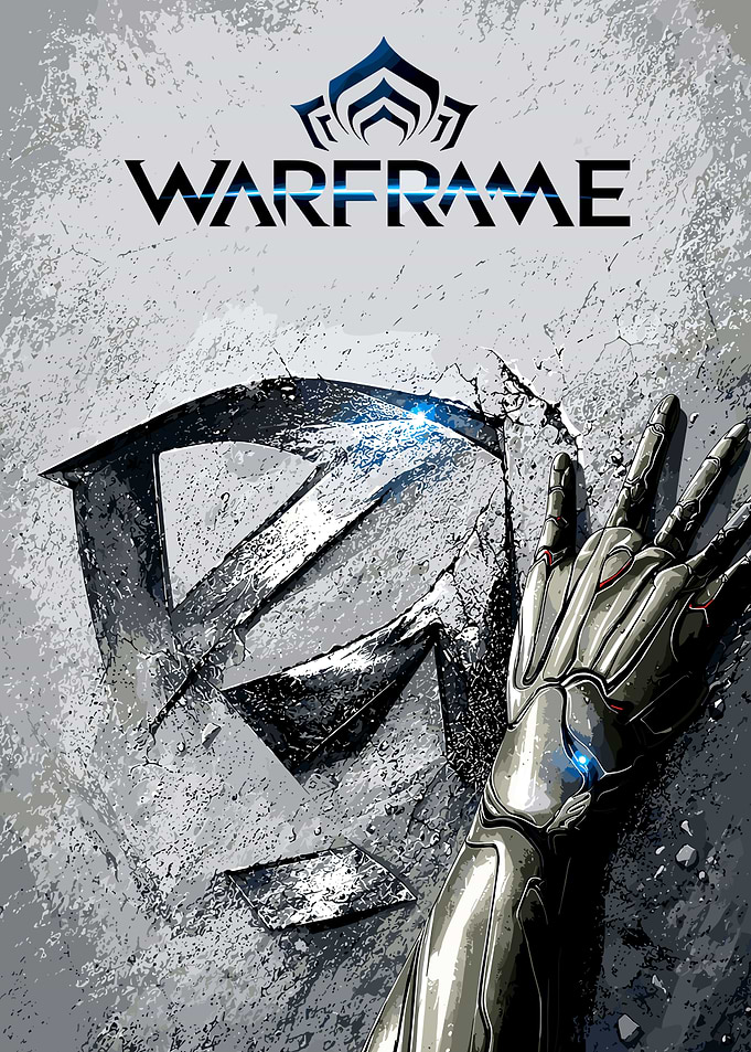 Warframe Logo and Robotic Hand