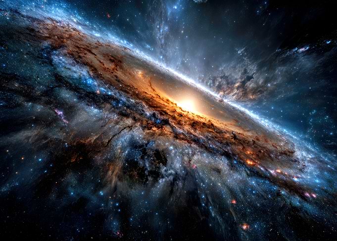 Andromeda Galaxy in Deep Space