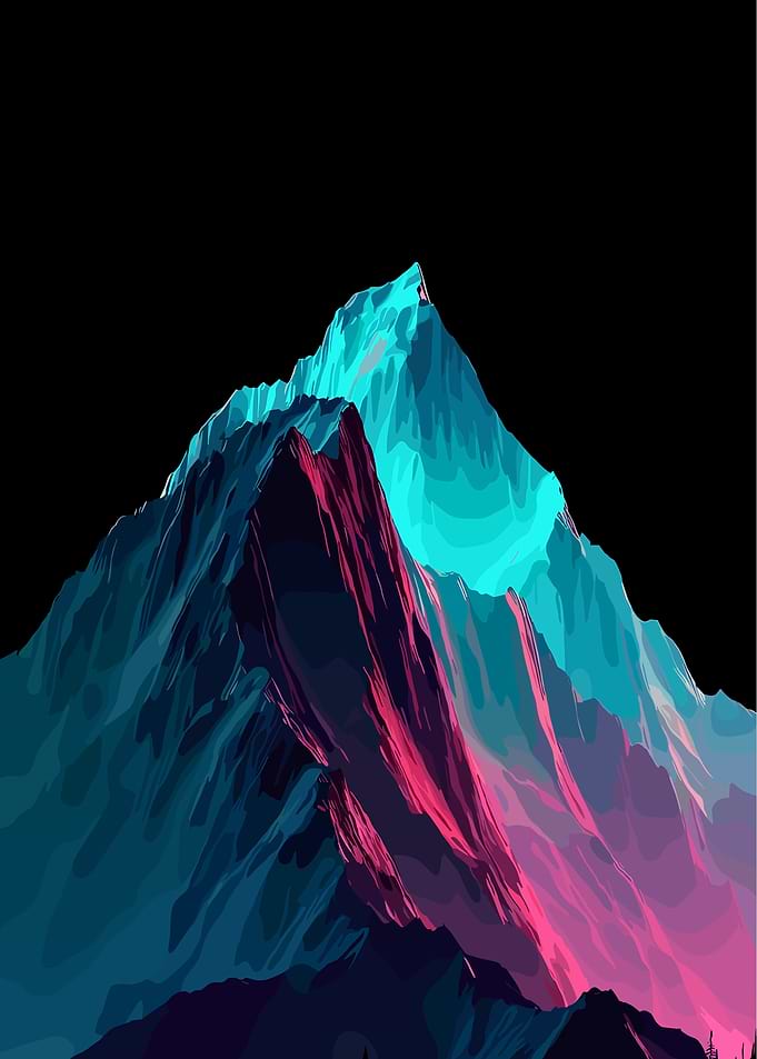 Neon Mountain Landscape