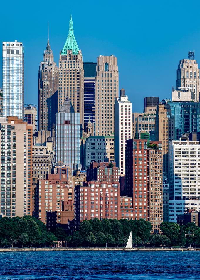 New York City Skyline with Sailboat