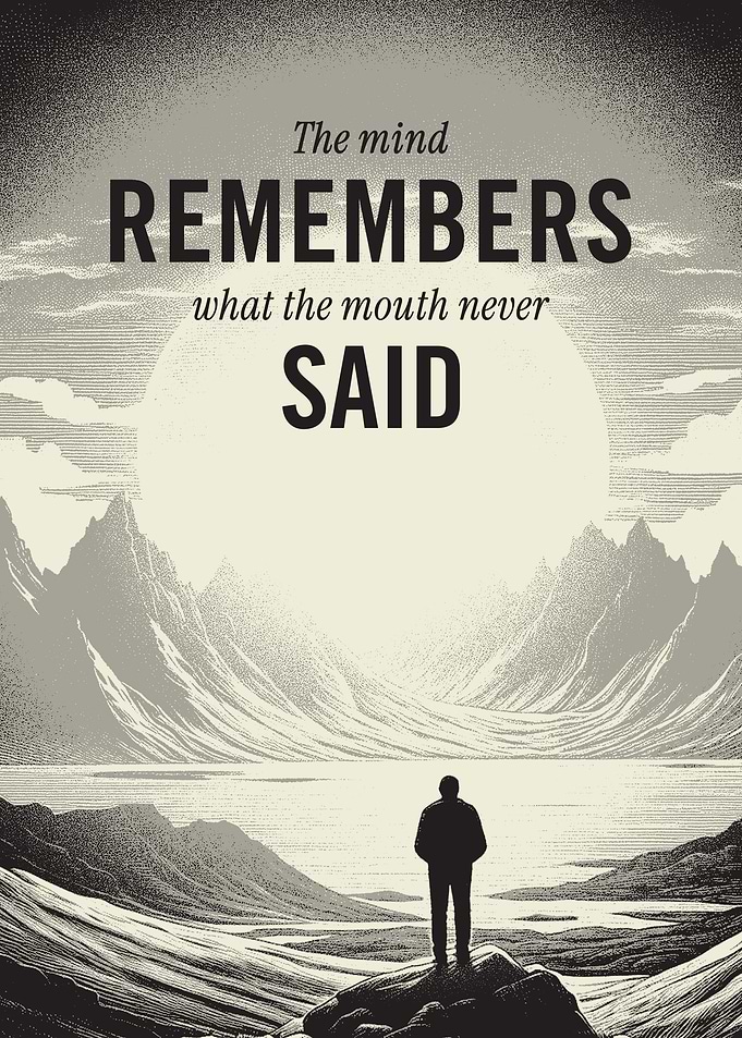 The mind remembers what the mouth never said