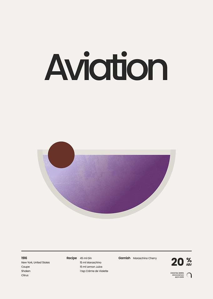 Aviation Cocktail Poster