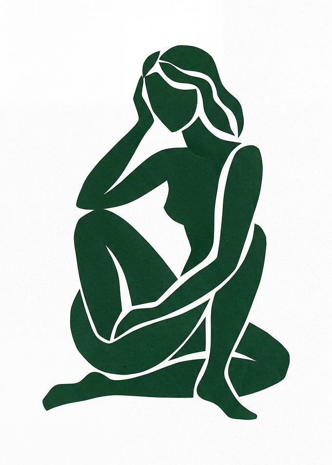 Silhouette of a Seated Woman
