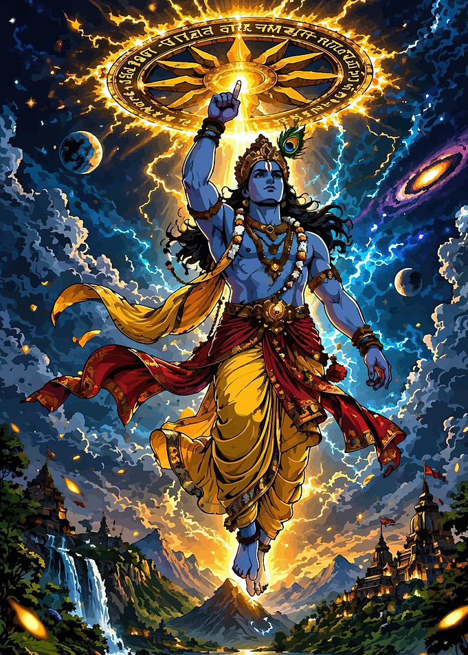 Lord Krishna in Cosmic Display