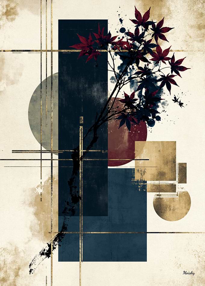 Momiji Sumi-E Zen No. 04 – Japanese Maple Ink Wall Art