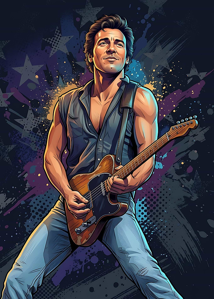 Bruce Springsteen Playing Guitar