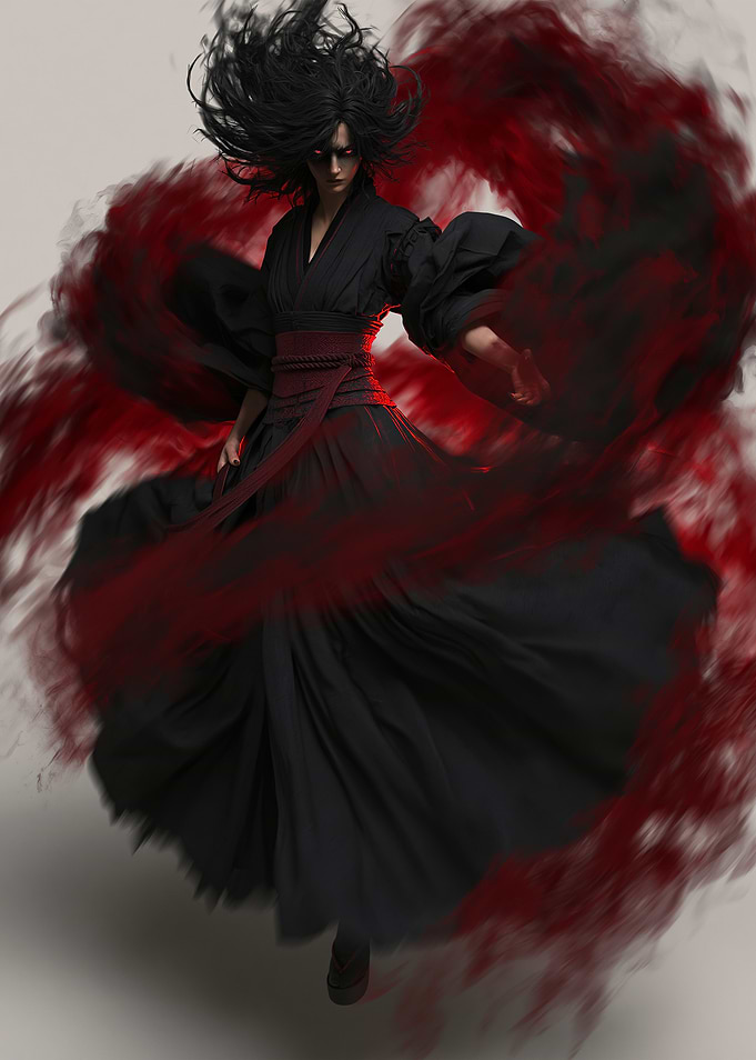 Dark Sorceress with Red Energy