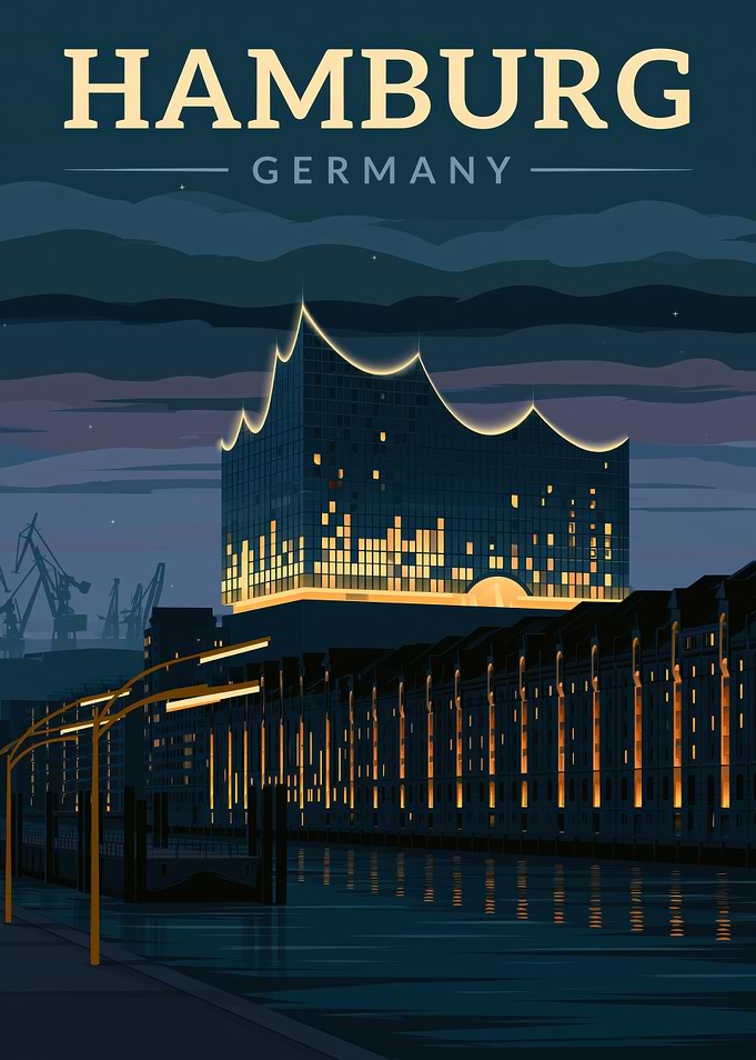 Hamburg Germany Elbphilharmonie at Night