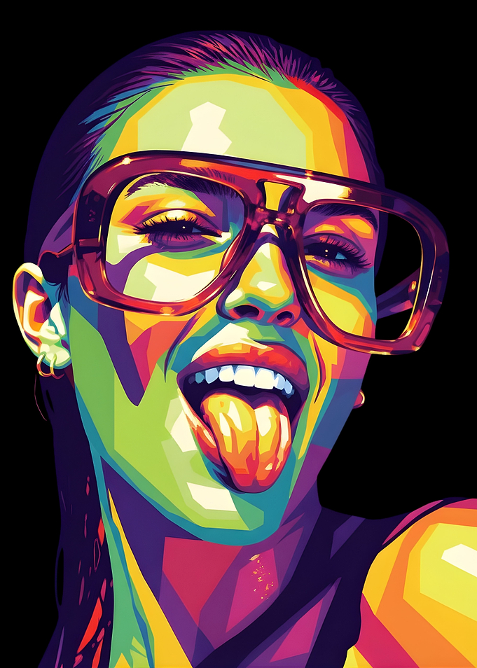 Pop Art Woman with Glasses