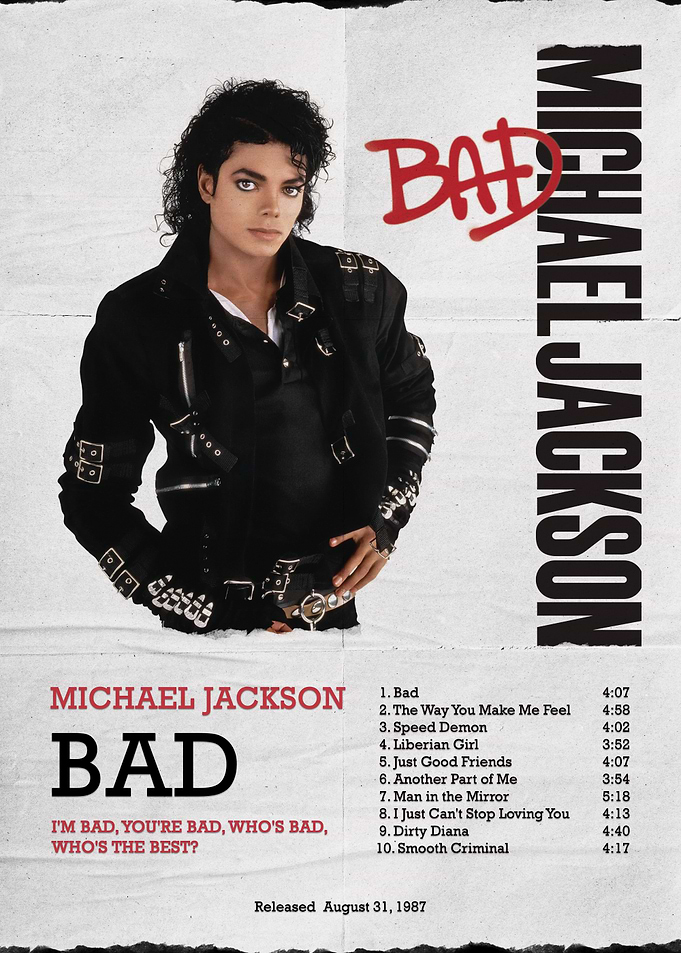 Michael Jackson Bad Album Poster