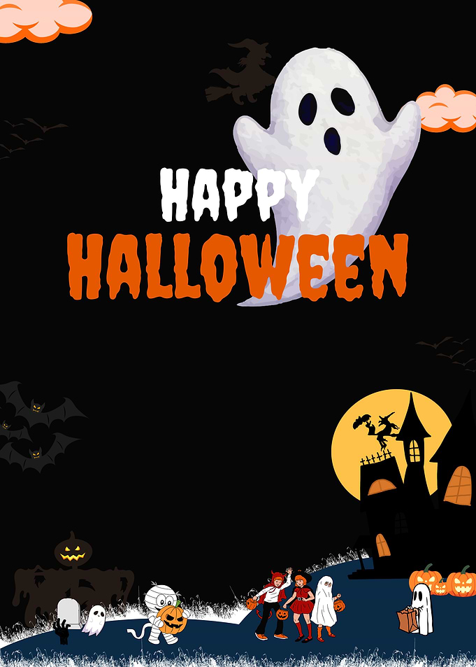 Happy Halloween Ghost and Haunted House