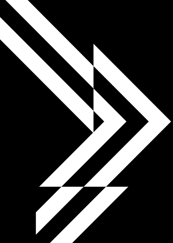Abstract White Arrows on Black Background