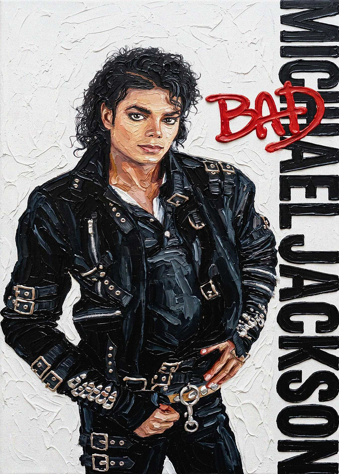 Michael Jackson Bad Album Cover Painting