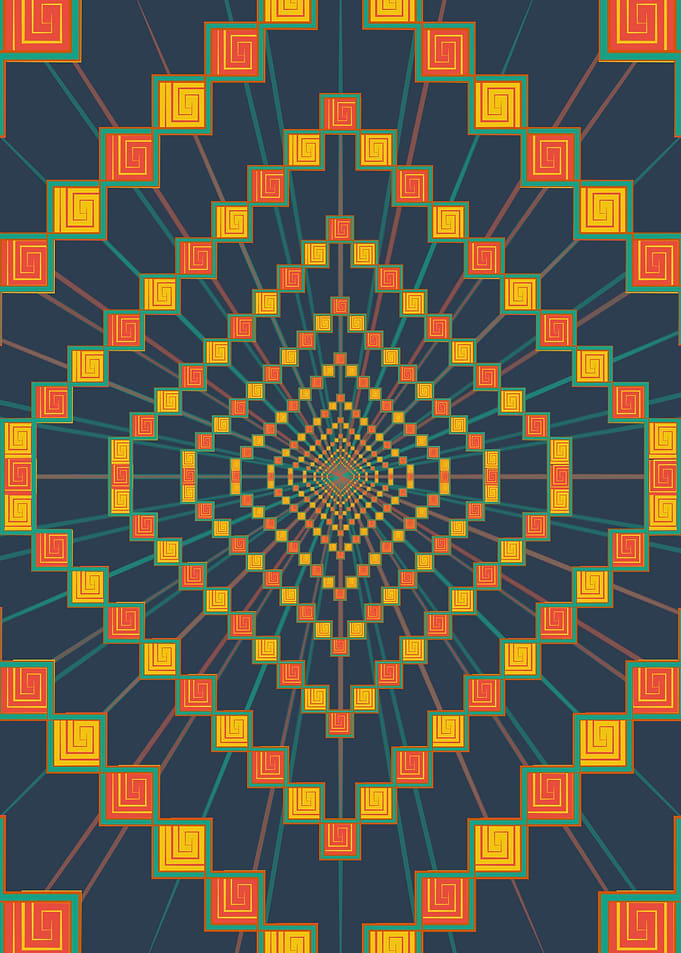 Abstract Geometric Spiral Pattern