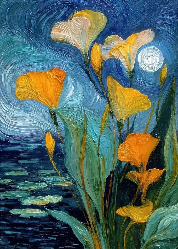 Night Blooming Flowers by Moonlight