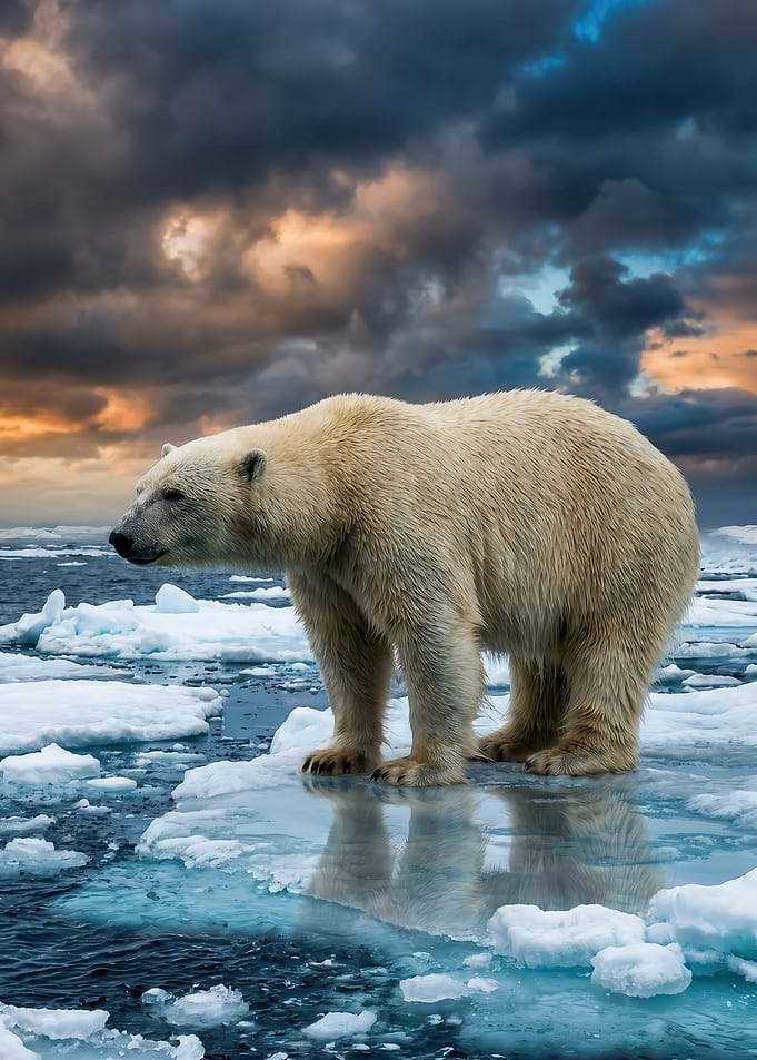 Polar Bear on Ice Floe