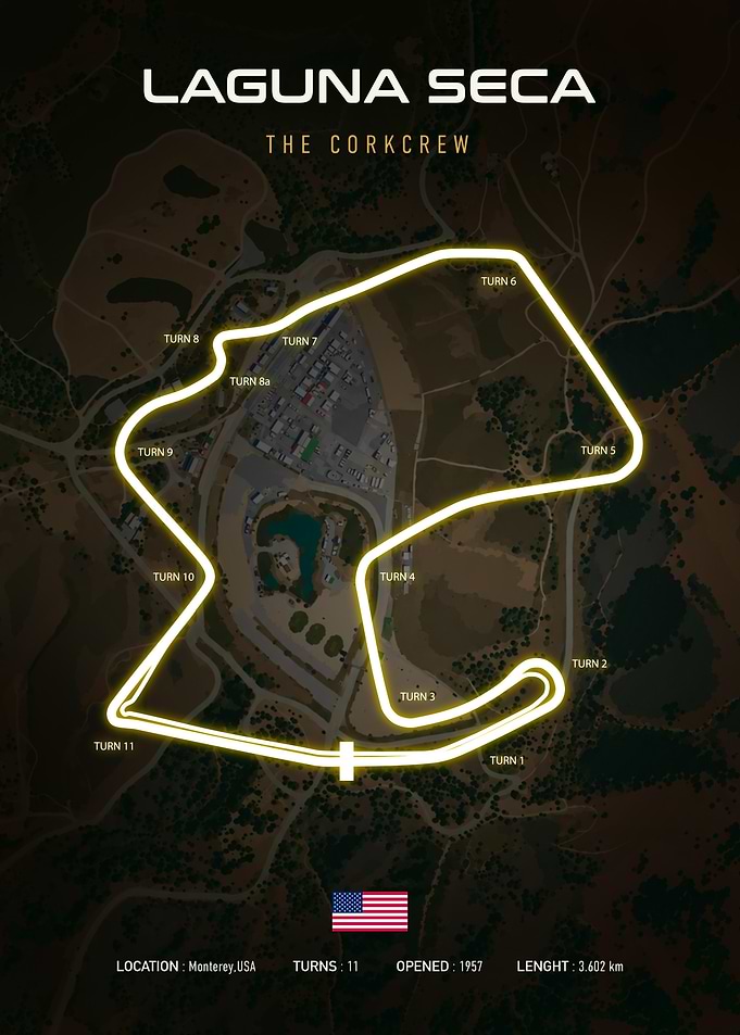 Laguna Seca Race Track Map