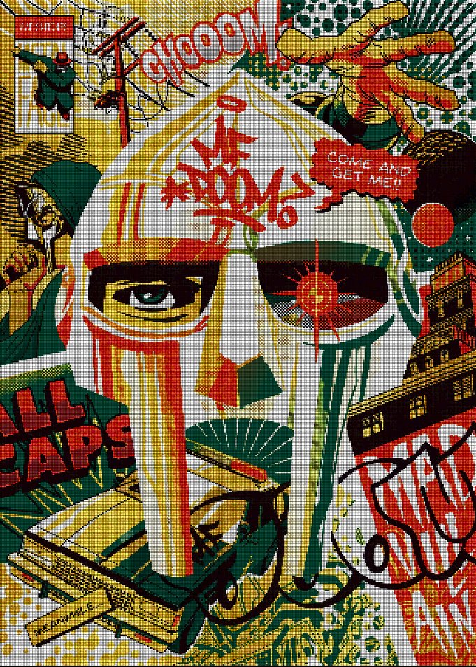 MF DOOM Comic Book Style Portrait