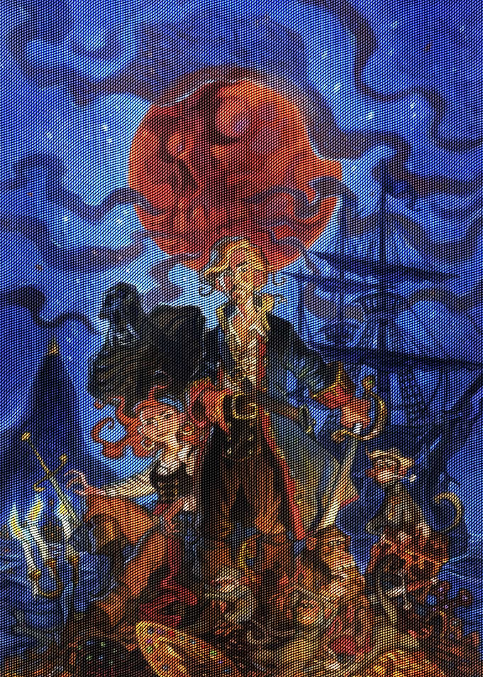 Pirate Crew Under a Blood Moon