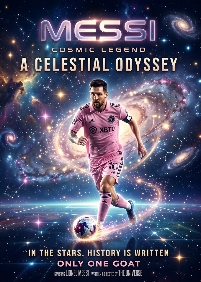 Messi Cosmic Legend Poster Galaxy Style