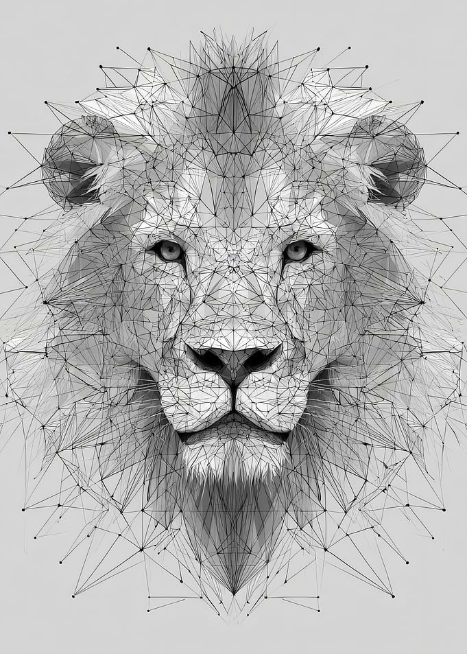Geometric Lion Head