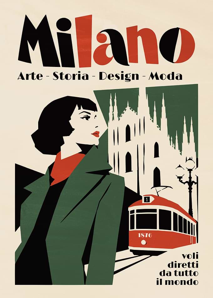 Milano Vintage Travel Poster