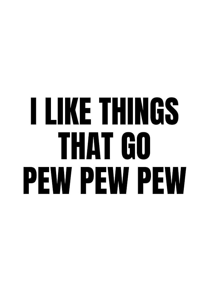 I Like Things That Go Pew Pew Pew