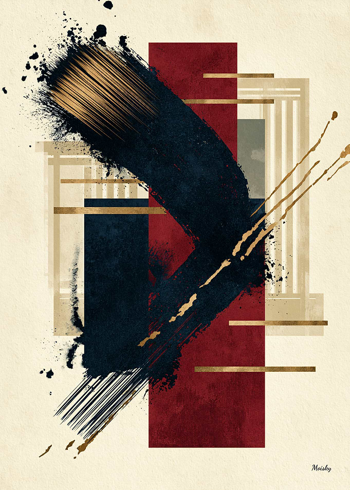 Shodo Architectural Zen No. 11 – Japanese Ink Abstract Wall Art