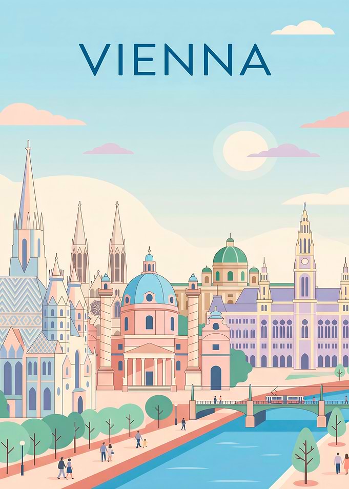 Vienna Cityscape with River