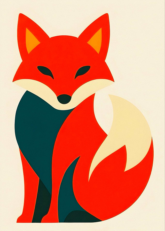 Stylized Red Fox Illustration
