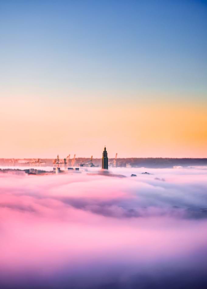 Le Havre above the clouds