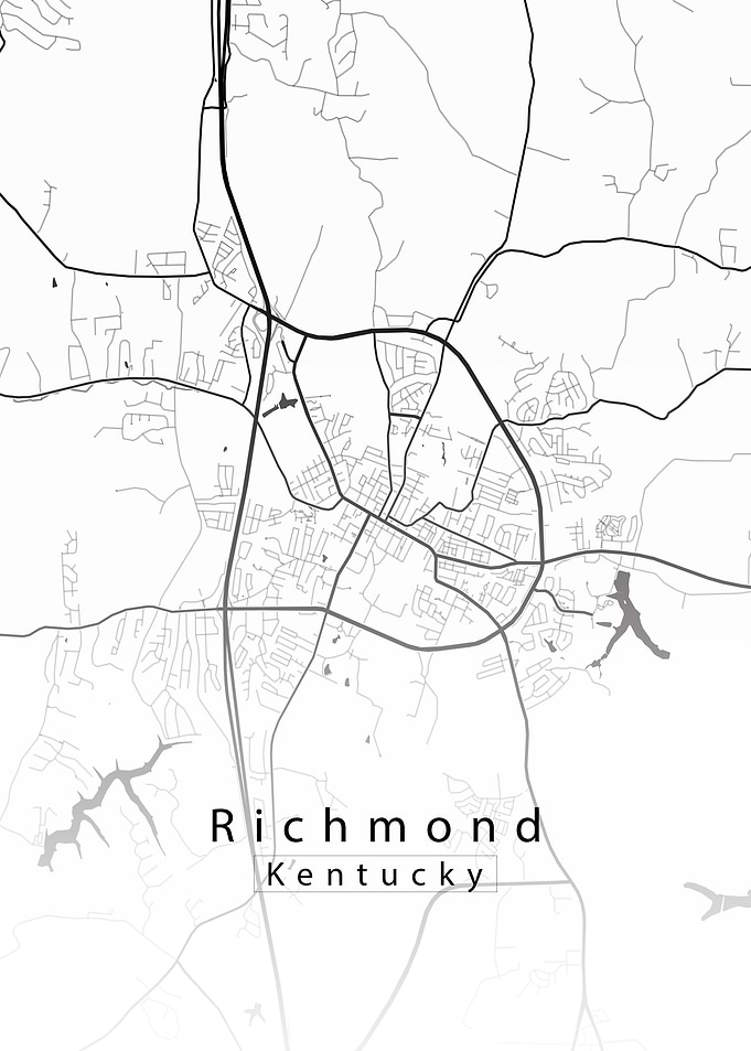 Richmond Kentucky City Map white