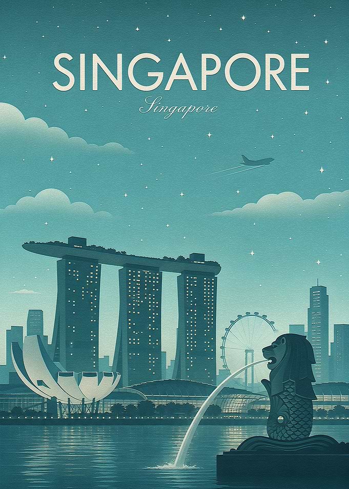 Singapore Skyline at Night