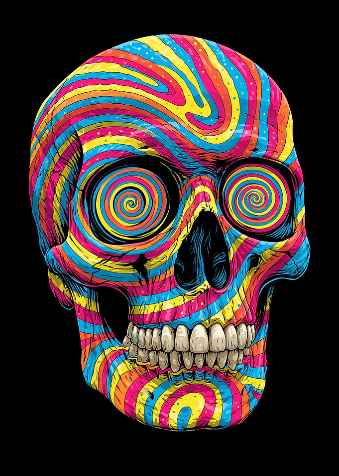 Psychedelic Skull Art