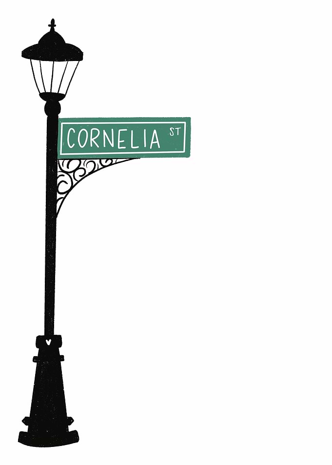 Cornelia Street Sign Lamp Post