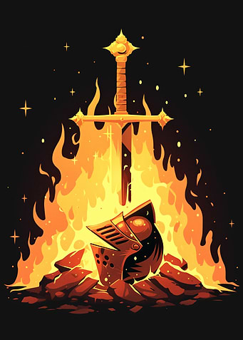 Knight's Bonfire and Sword