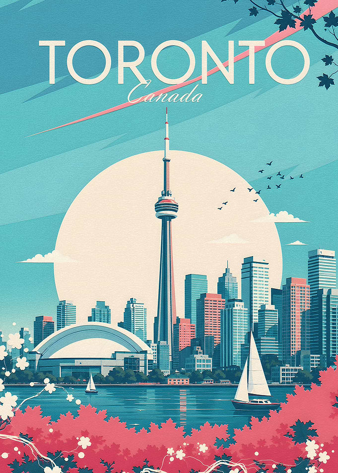 Toronto Skyline Vintage Poster