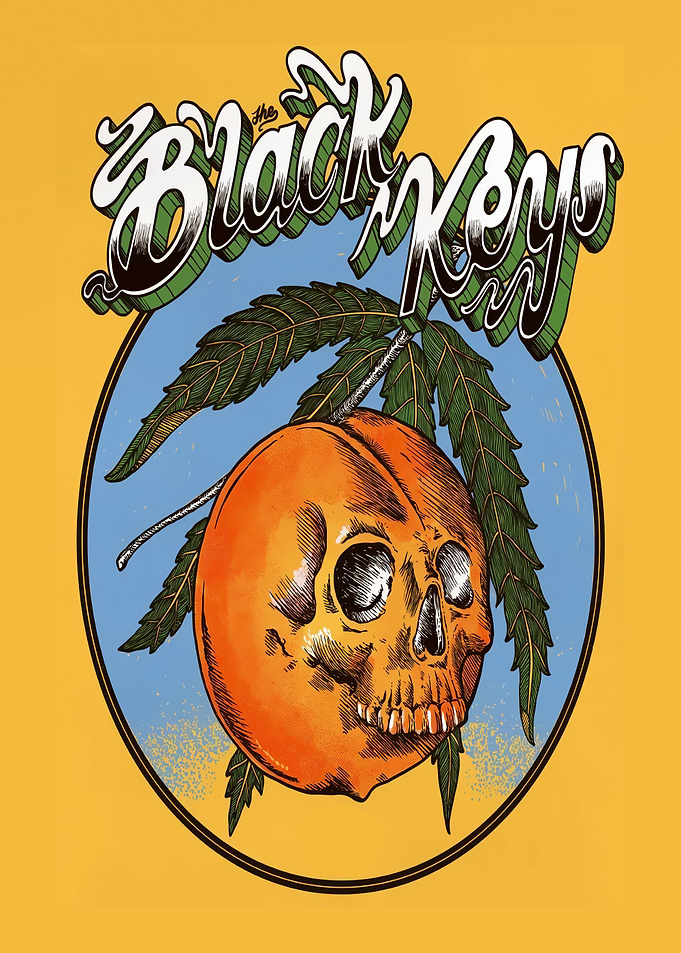 The Black Keys Skull Peach Art