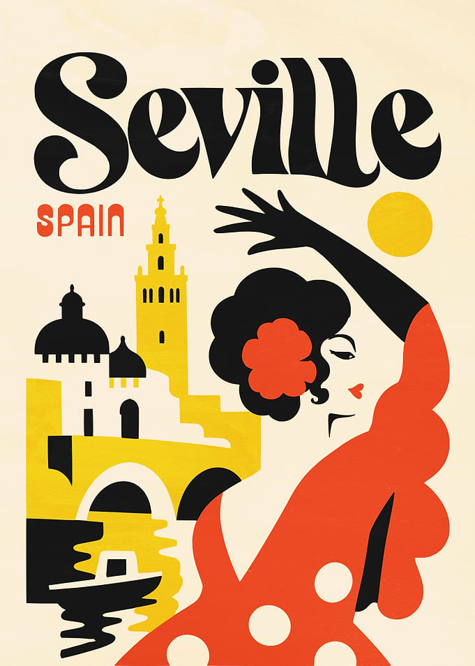 Seville Flamenco Dancer Vintage Poster