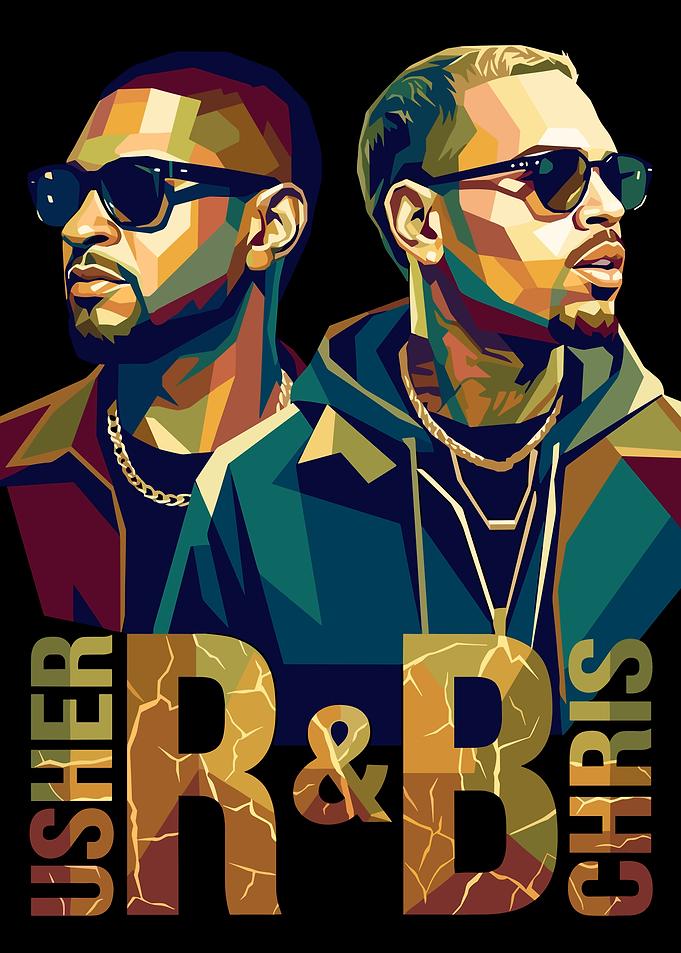 Usher and Chris Brown R&B Pop Art